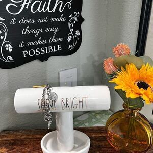 NWT Charter Club Rhodium Silver Charm Bracelet #JW7